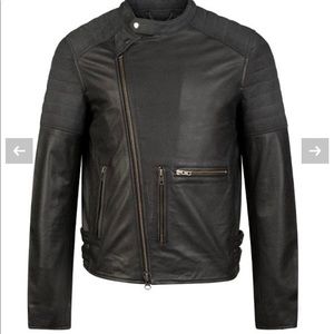 Muubaa Mens Authentic Leather Biker Jacket
